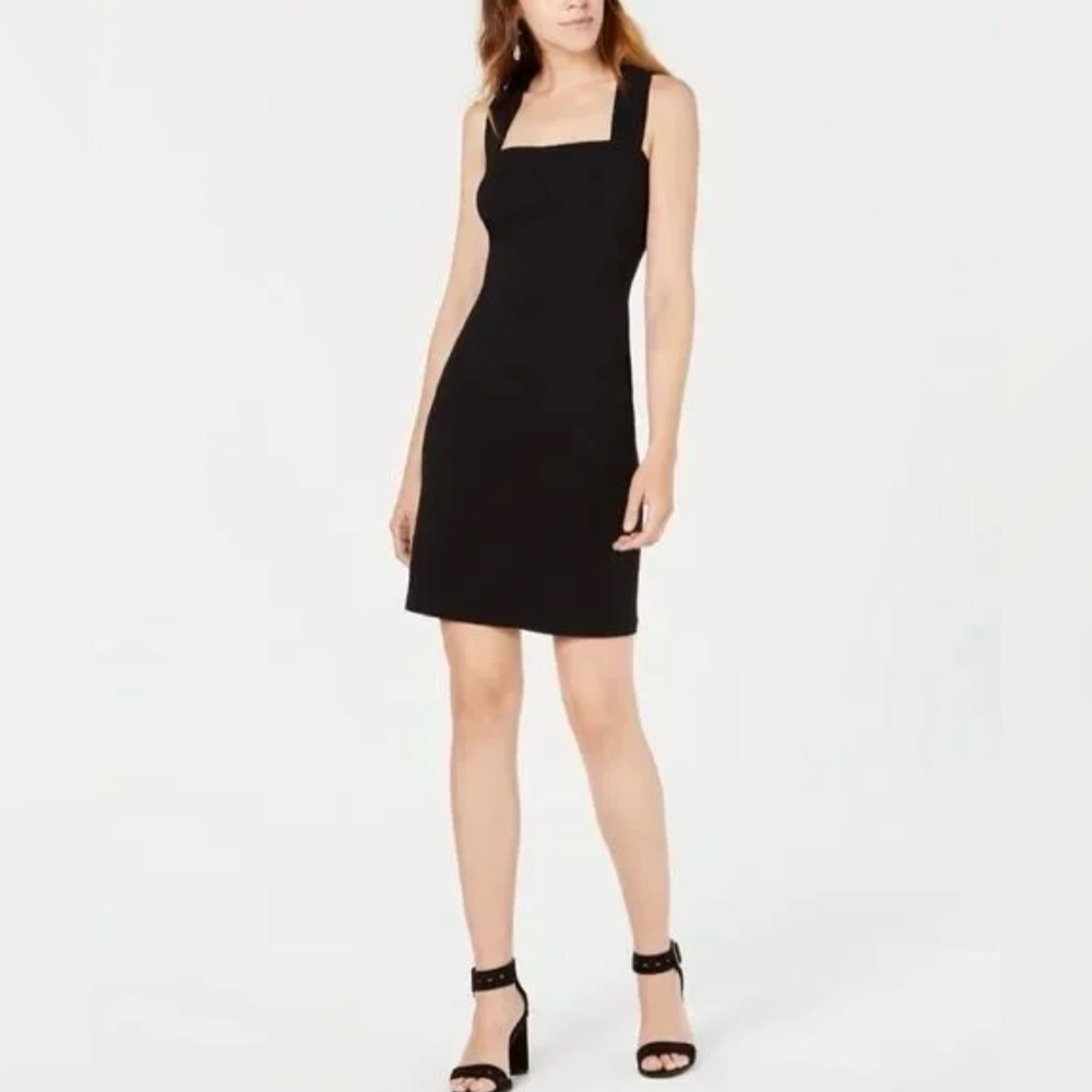 Bar III Black Strappy Back Cocktail Sheath Mini Dress